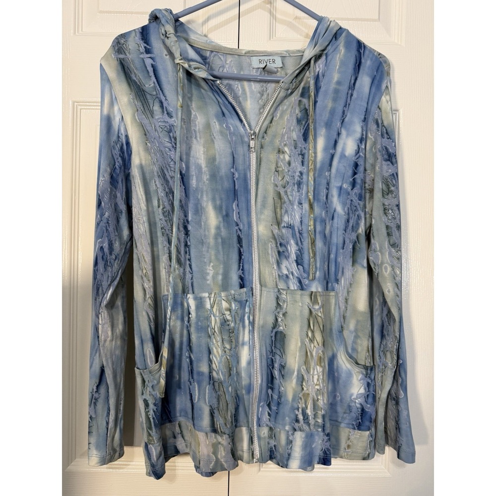 River Women's Light Weight Jacket Blue/Green Size XS